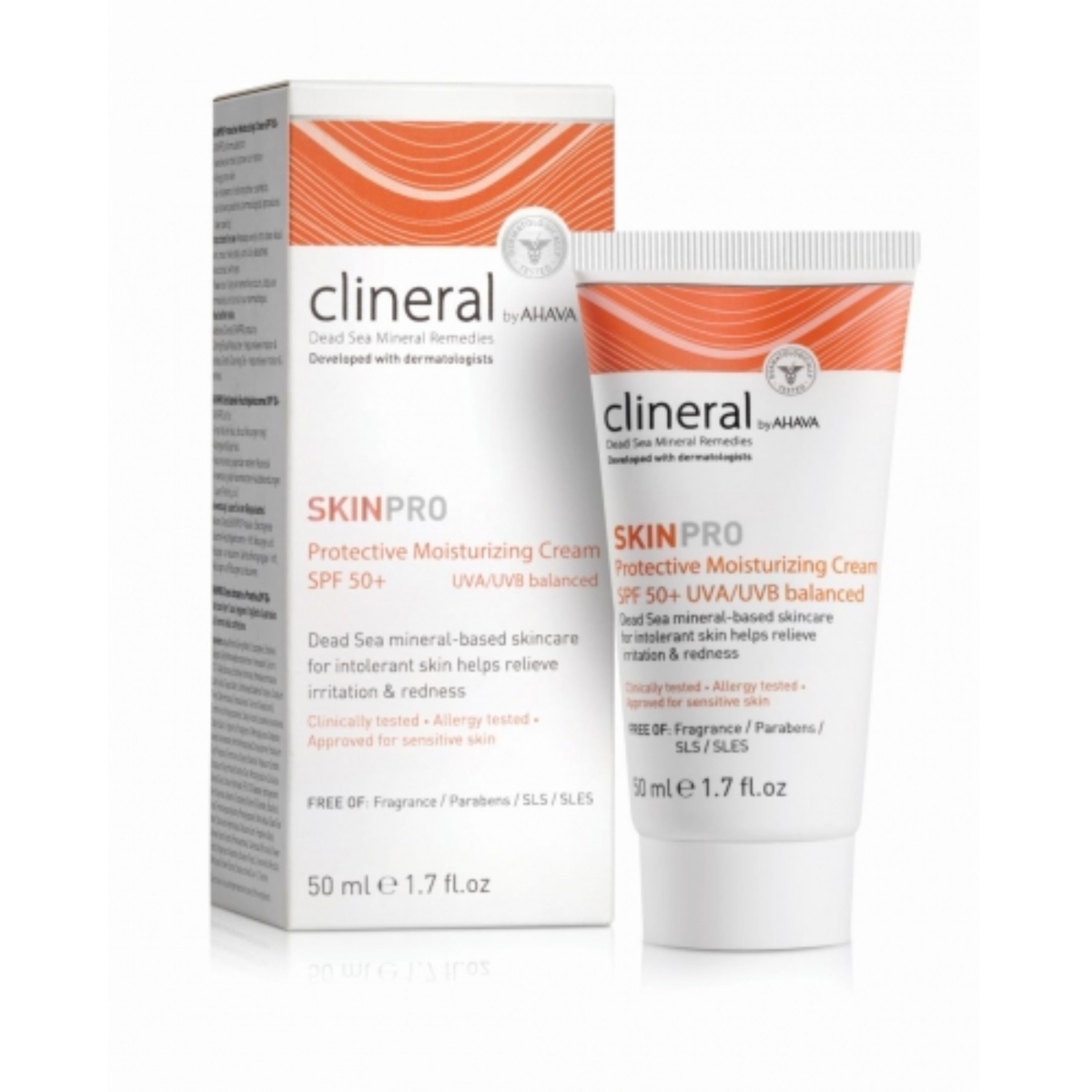 CLINERAL BY AHAVA apsauginis drėkinamasis kremas SKINPRO SPF50, 50ml - 