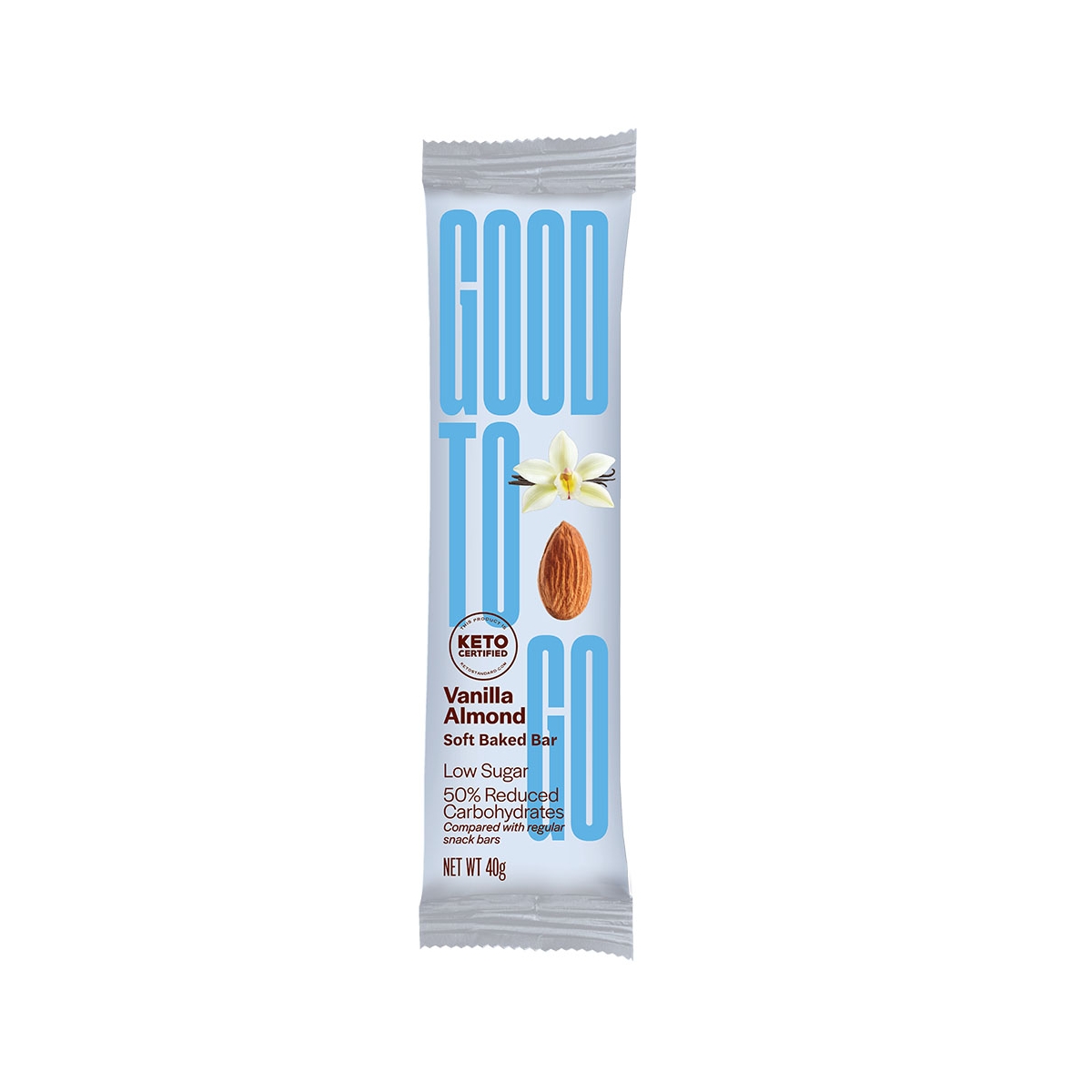 GOOD TO GO vanilės/migdolų skonio keto proteino batonėliai, 40g - 
