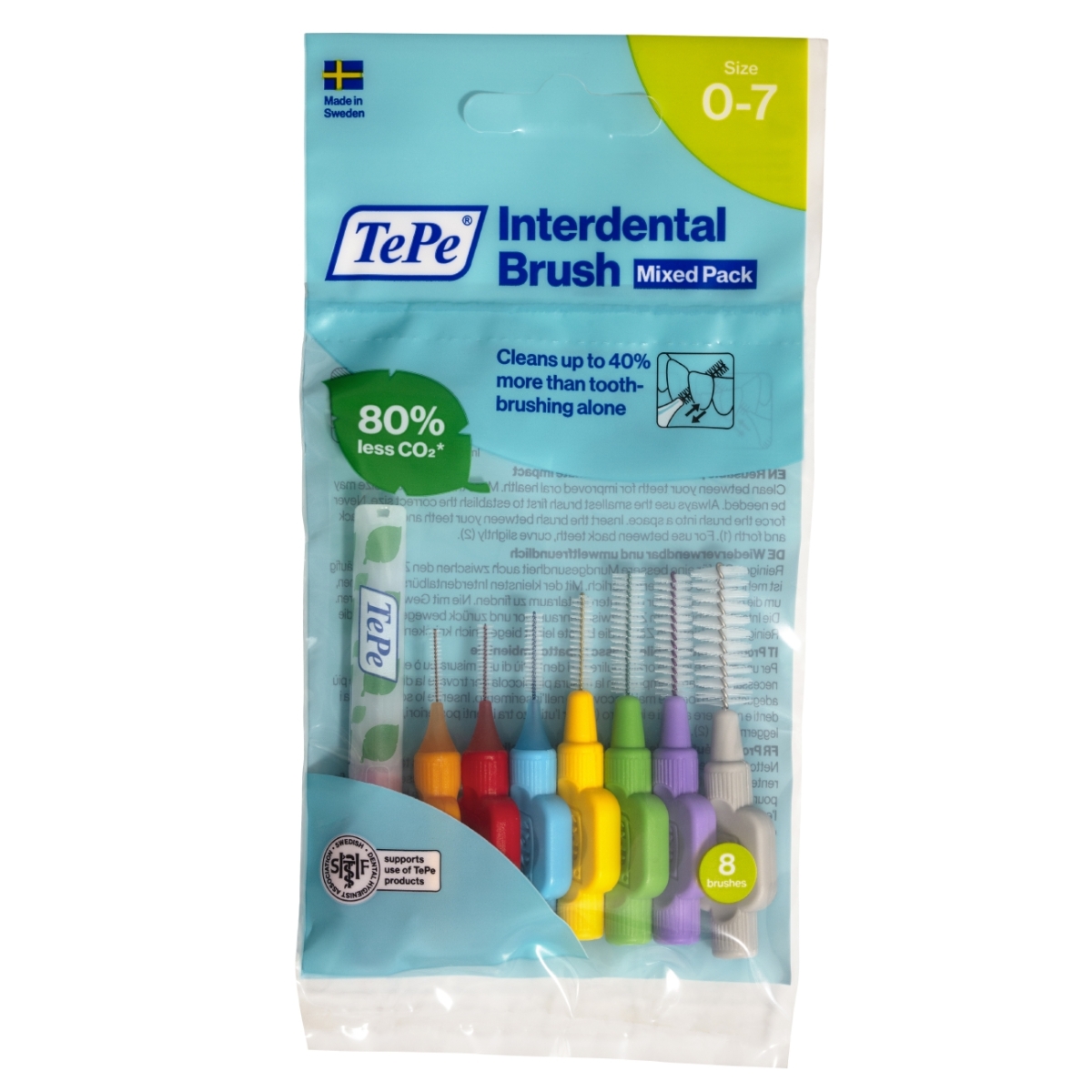TEPE tarpdančių šepetėliai įvairių dydžių SIZE 0-7, N8 - 