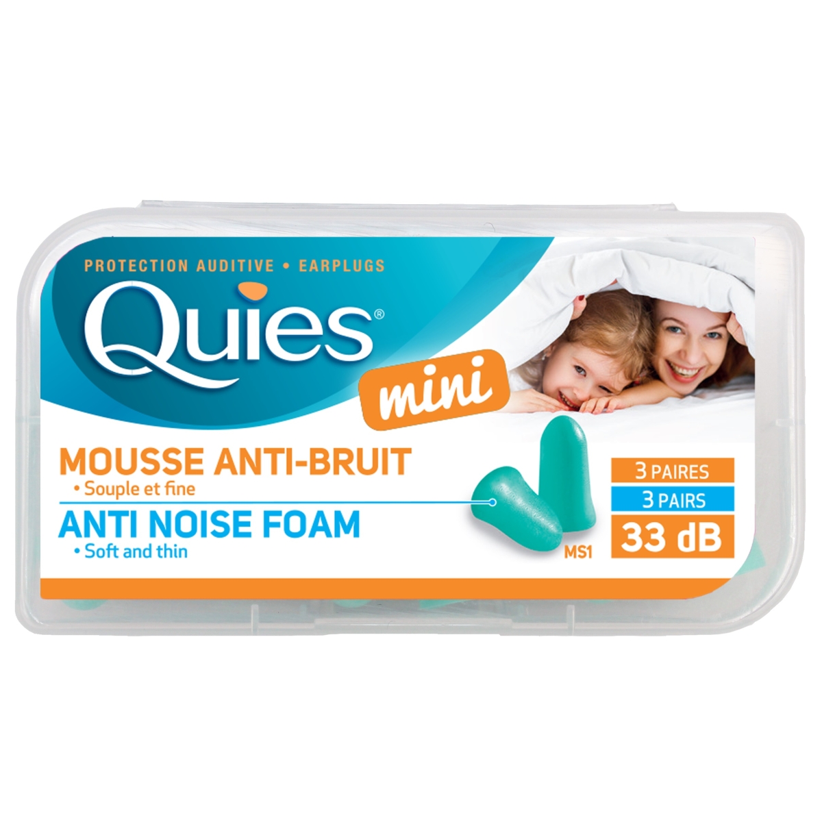 QUIES apsauginiai mini ausų kištukai (tinka vaikams), 3 poros - 
