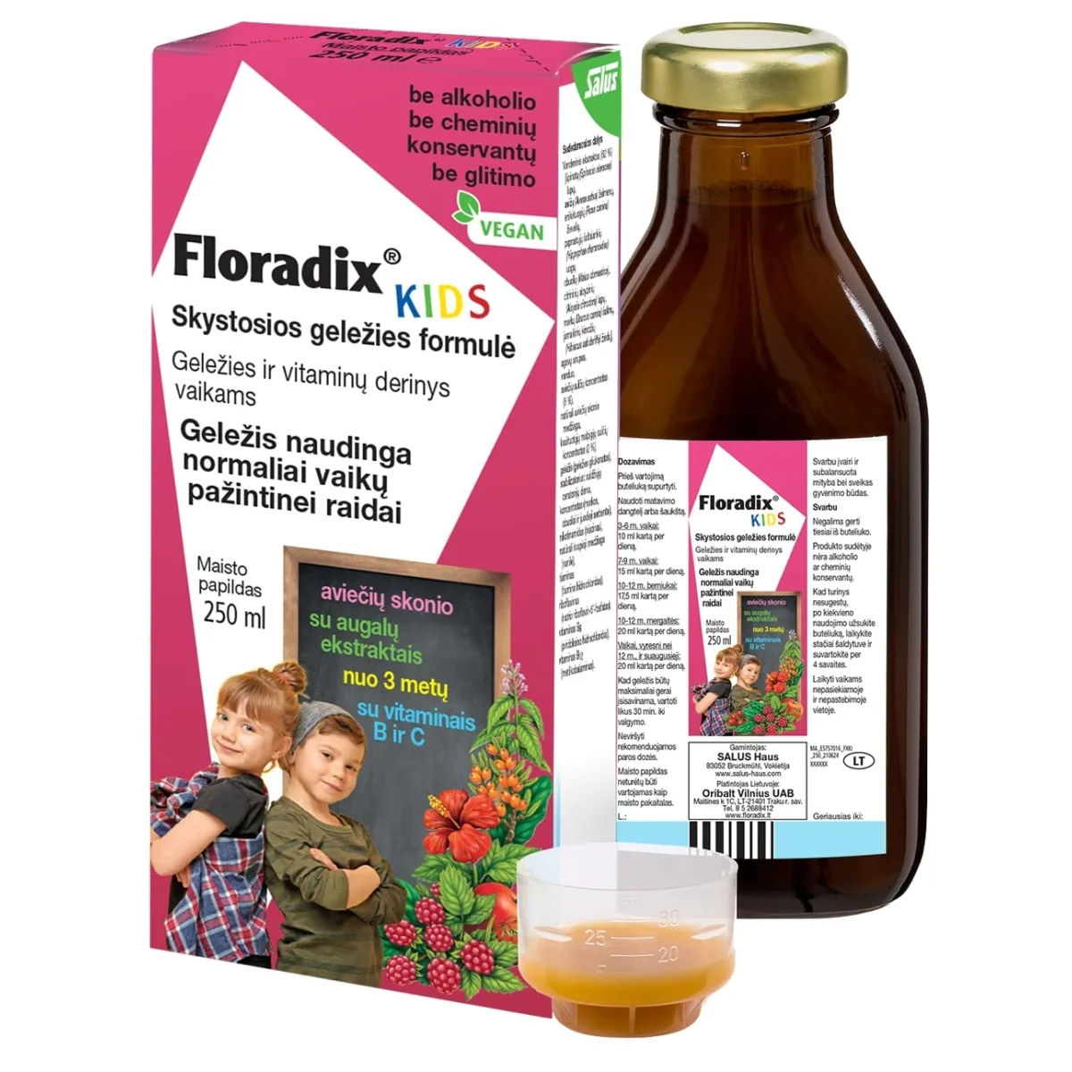 FLORADIX skystosios geležies formulė vaikams KIDS, 250ml - 