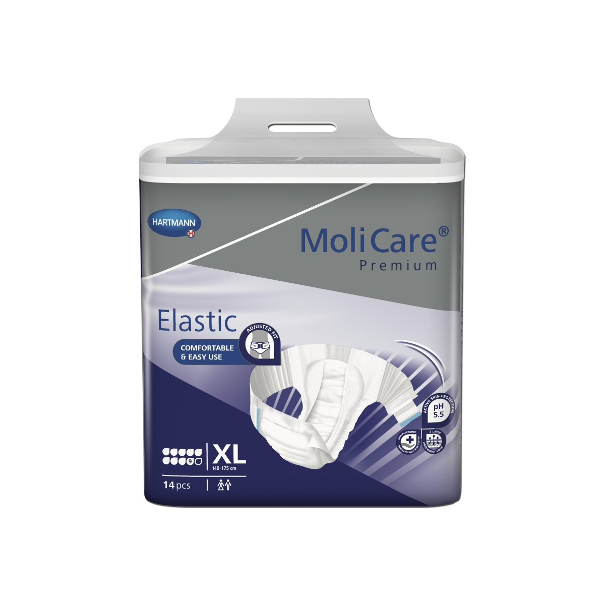 HARTMANN anatominės sauskelnės MOLICARE ELASTIC, 9 lašai, XL, N14 - 