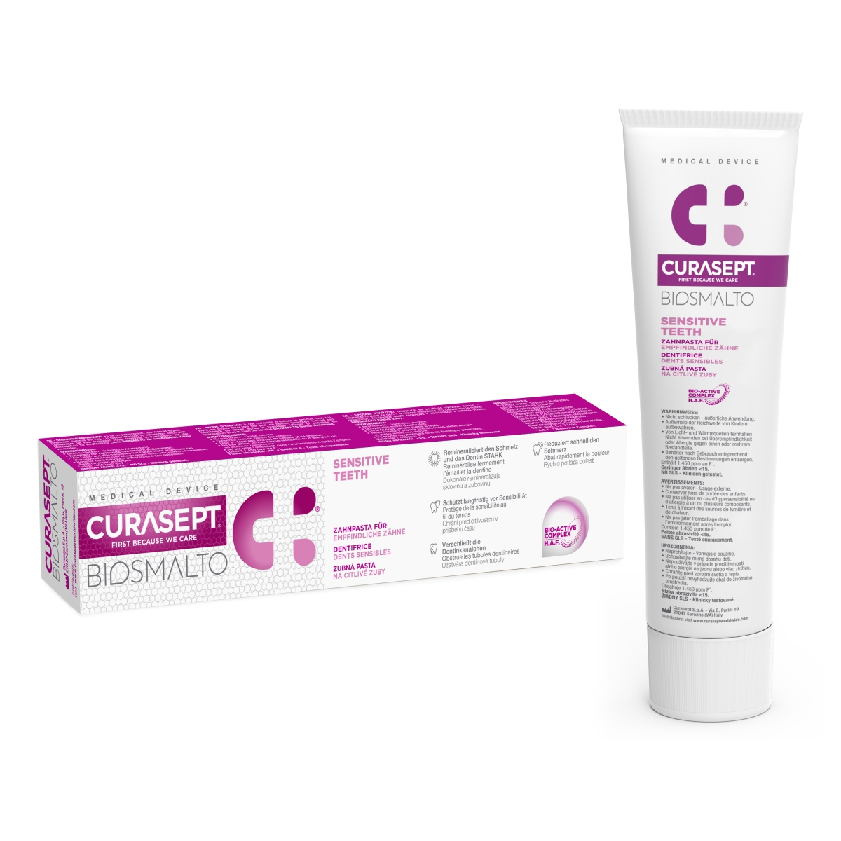 CURASEPT dantų pasta jautriems dantims BIOSMALTO SENSITIVE, 75ml - 
