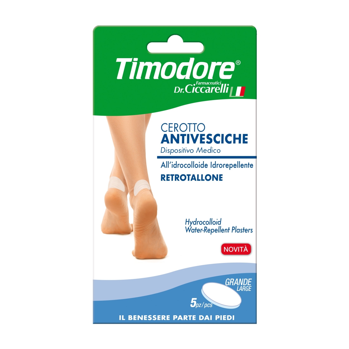 TIMODORE pūslių pleistrai kulnams dideli, 5 vnt. - 