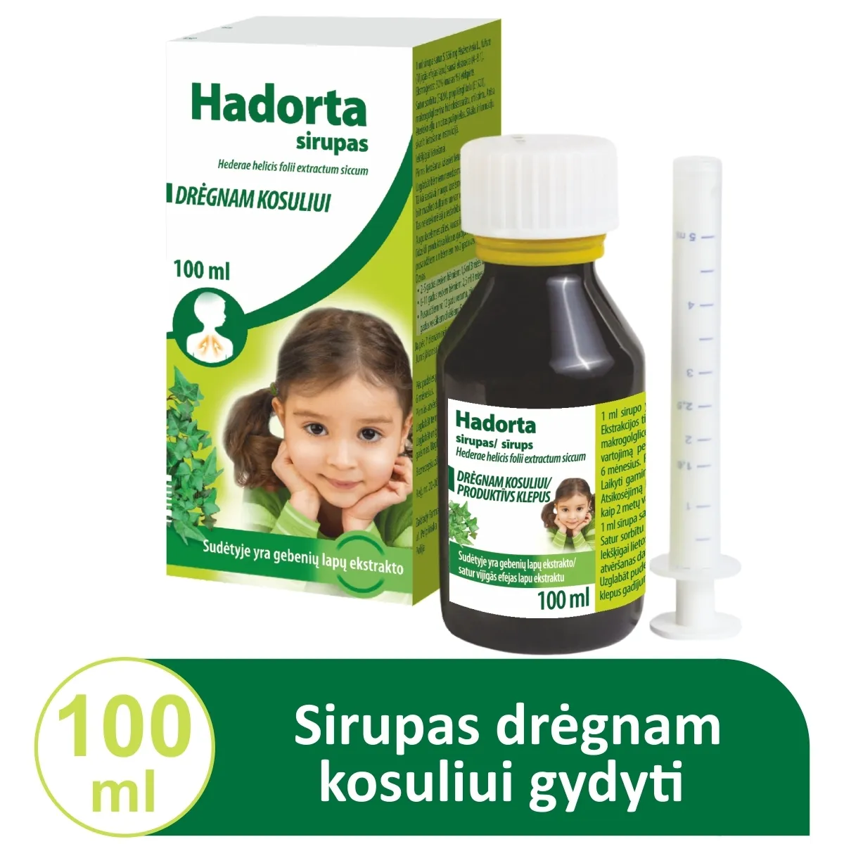 Hadorta 5,556 mg/ml 100 ml sirupo ir geriamasis švirkštas N1 - 