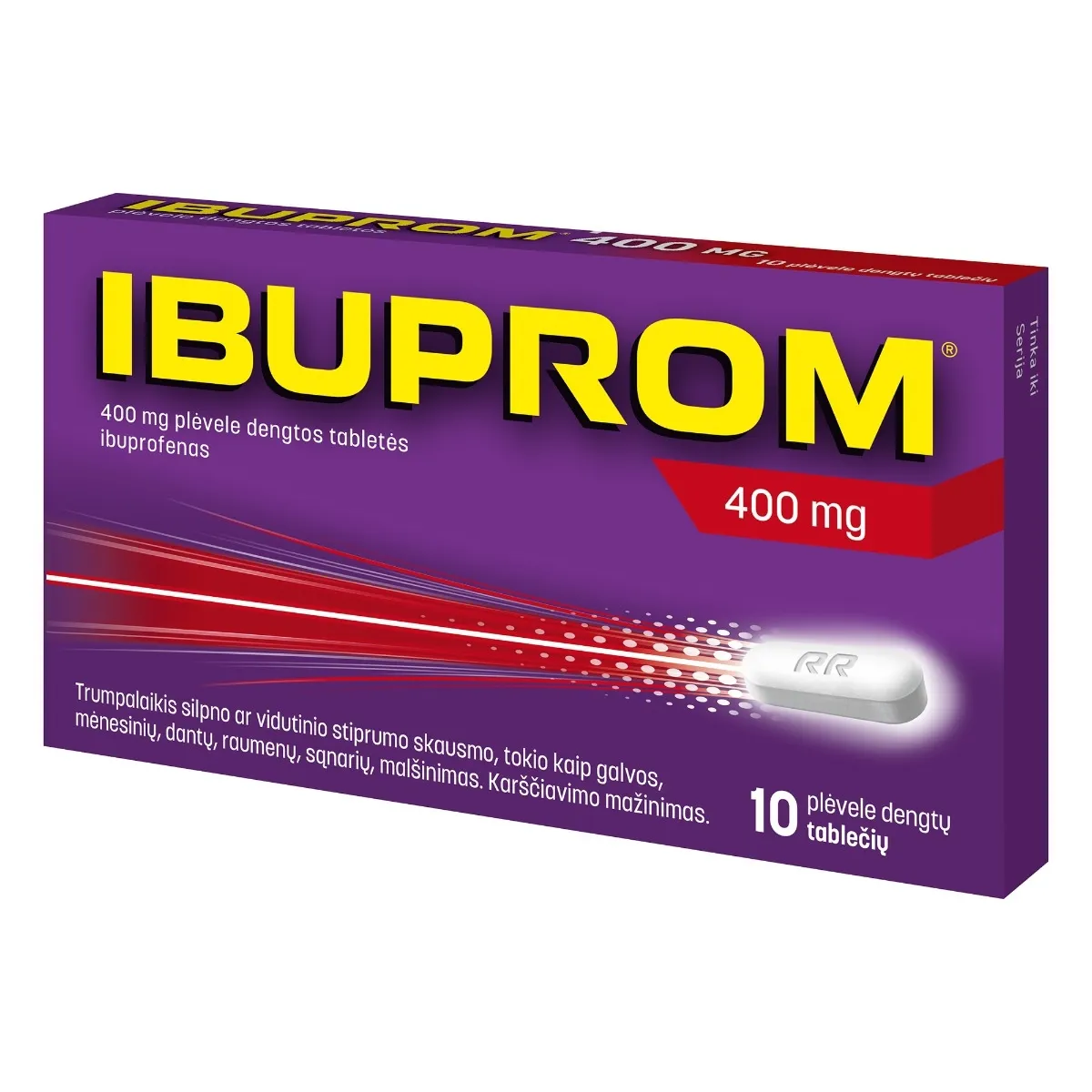 IBUPROM [Ibuprofen US Pharmacia] 400 mg plėvele dengtos tabletės N10 -  1