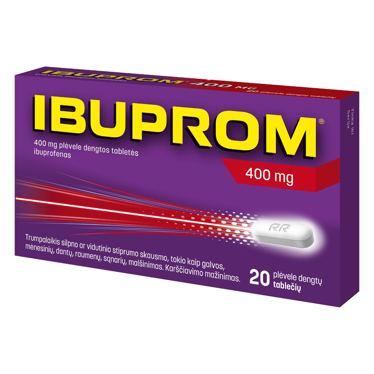 IBUPROM [Ibuprofen US Pharmacia] 400 mg plėvele dengtos tabletės N20 -  1