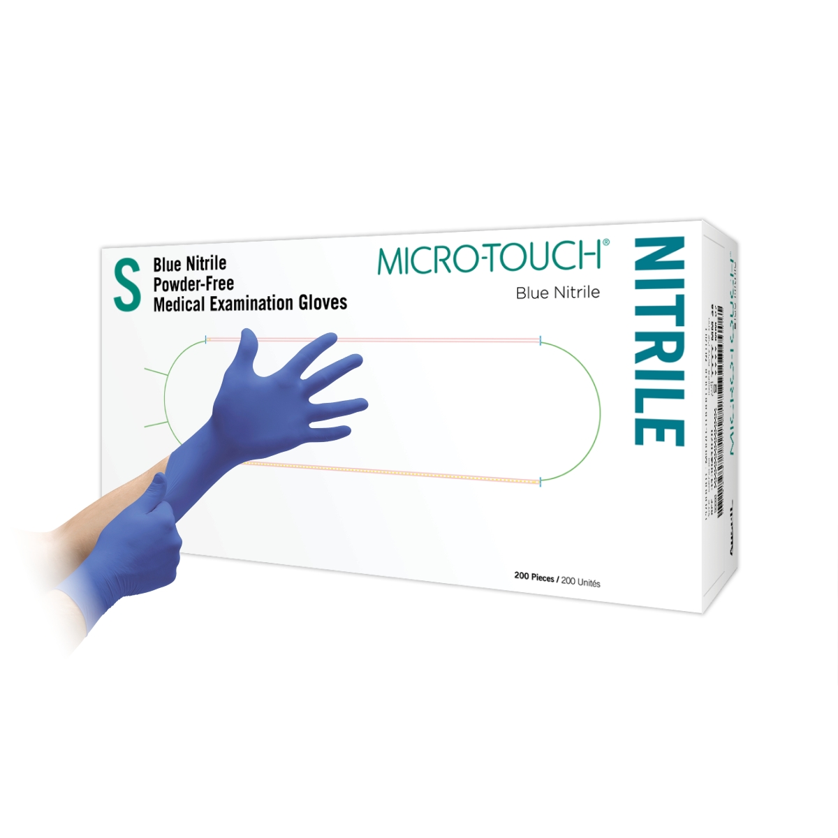 MICRO-TOUCH® nesterilios medicininės pirštinės BLUE NITRILE, S, N200 - 