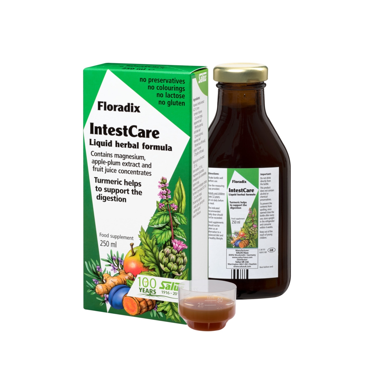 FLORADIX skysta žolelių formulė INTESTCARE, 250ml - 