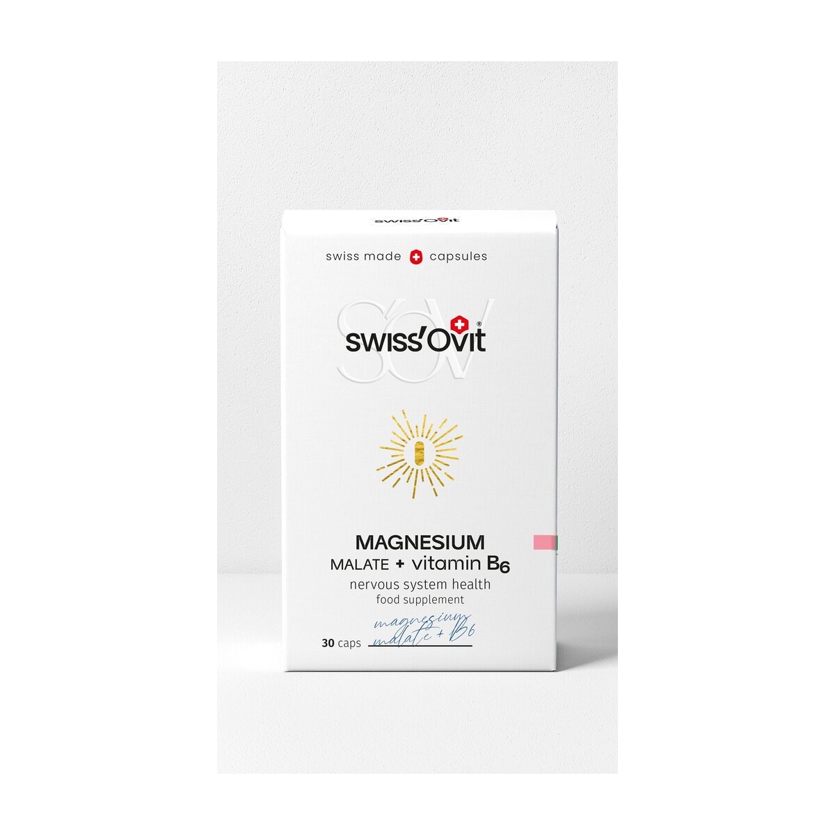 SwissOvit Magnio malatas+vitaminas B6 kapsulės N30 - 