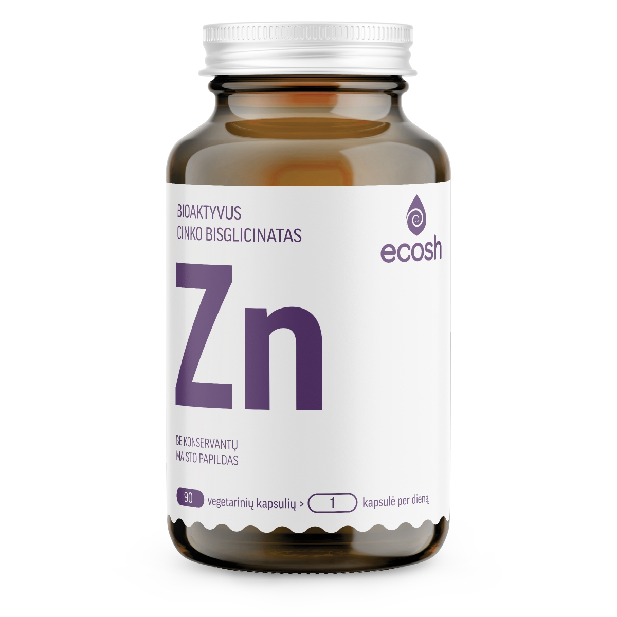 ECOSH bioaktyvus Cinkas, bisglicinatas 25mg, 90 kapsulių - 