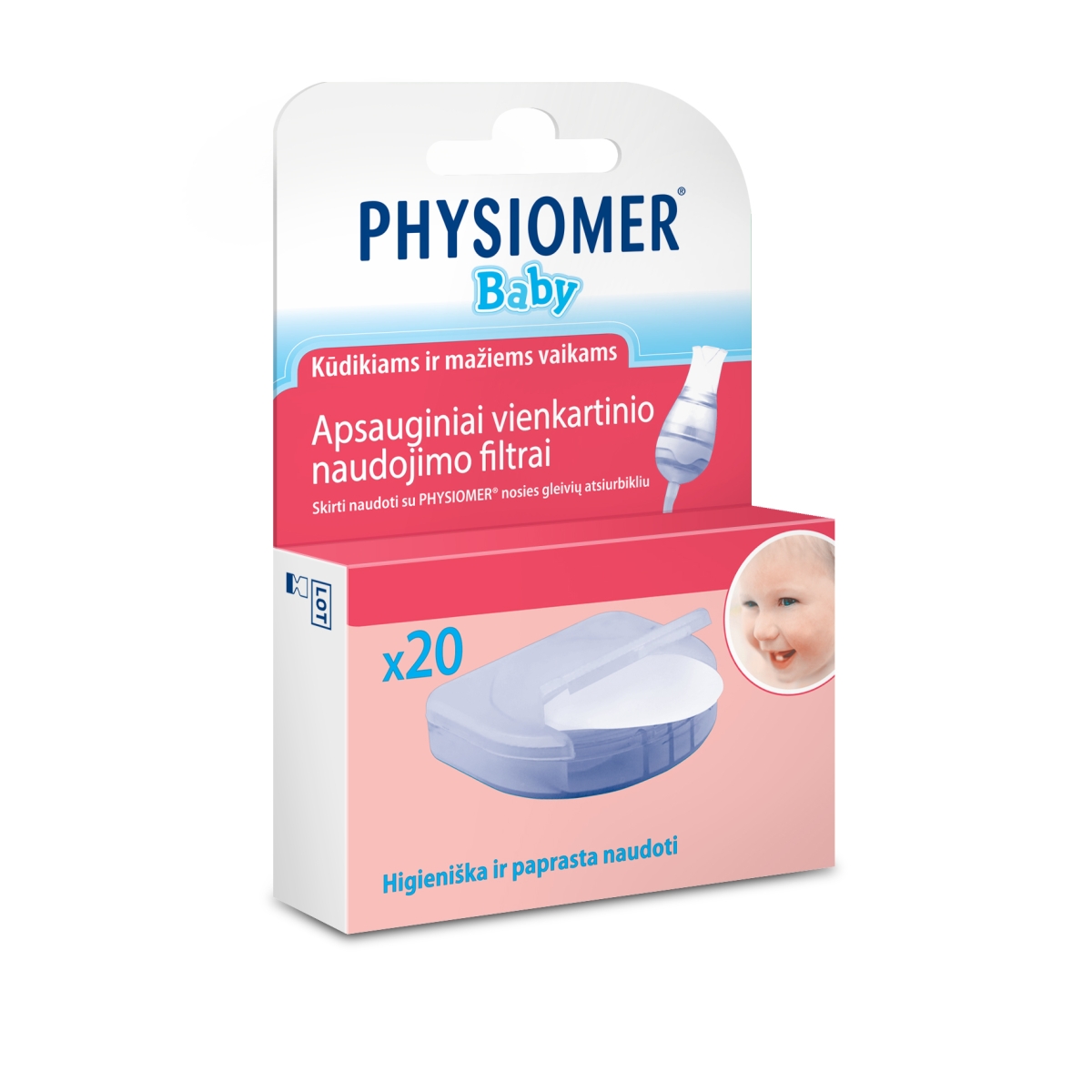 PHYSIOMER vienkartiniai filtrai atsiurbikliui, N20 - 