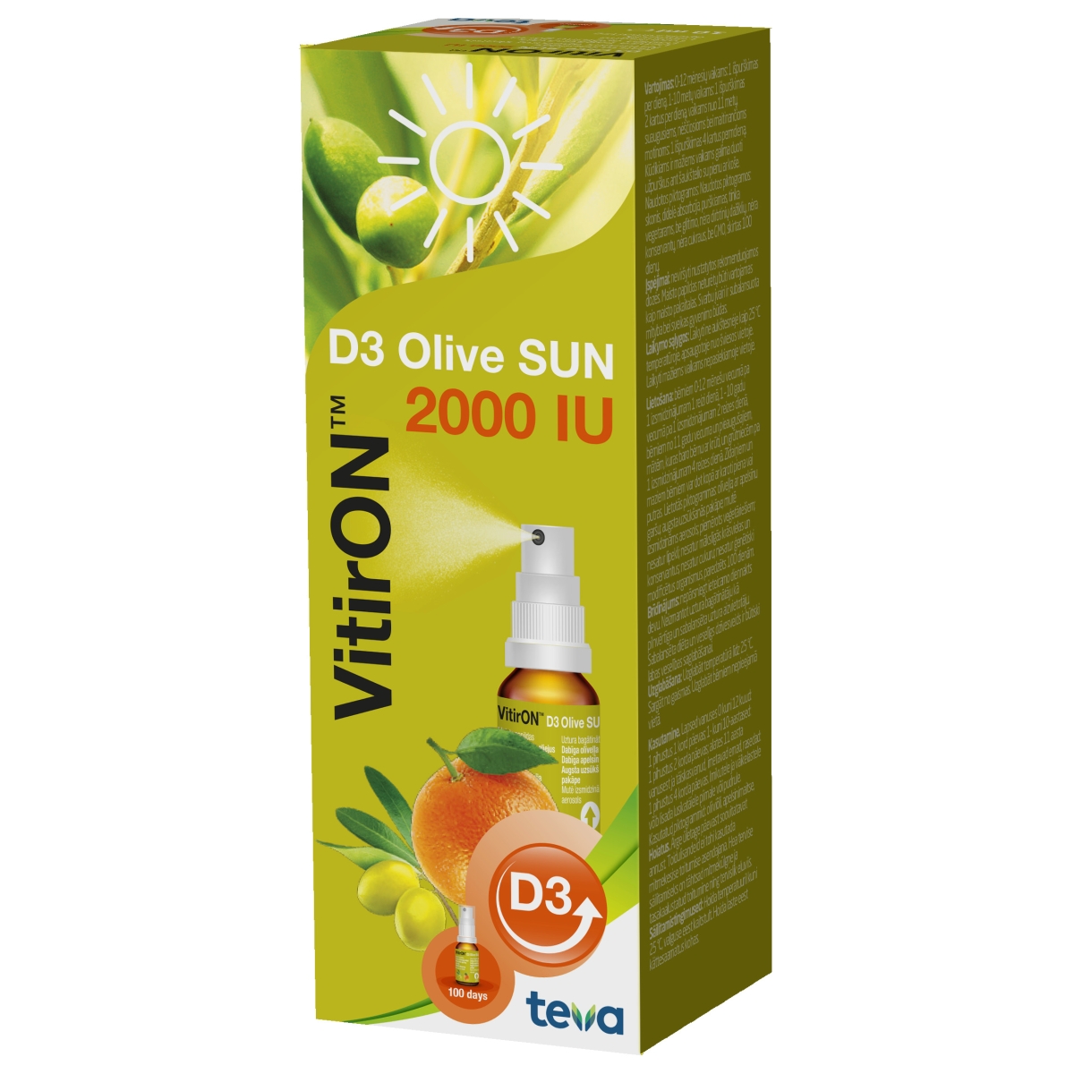VITIRON D3 purškalas OLIVE SUN 2000IU 10ml, N1 - 