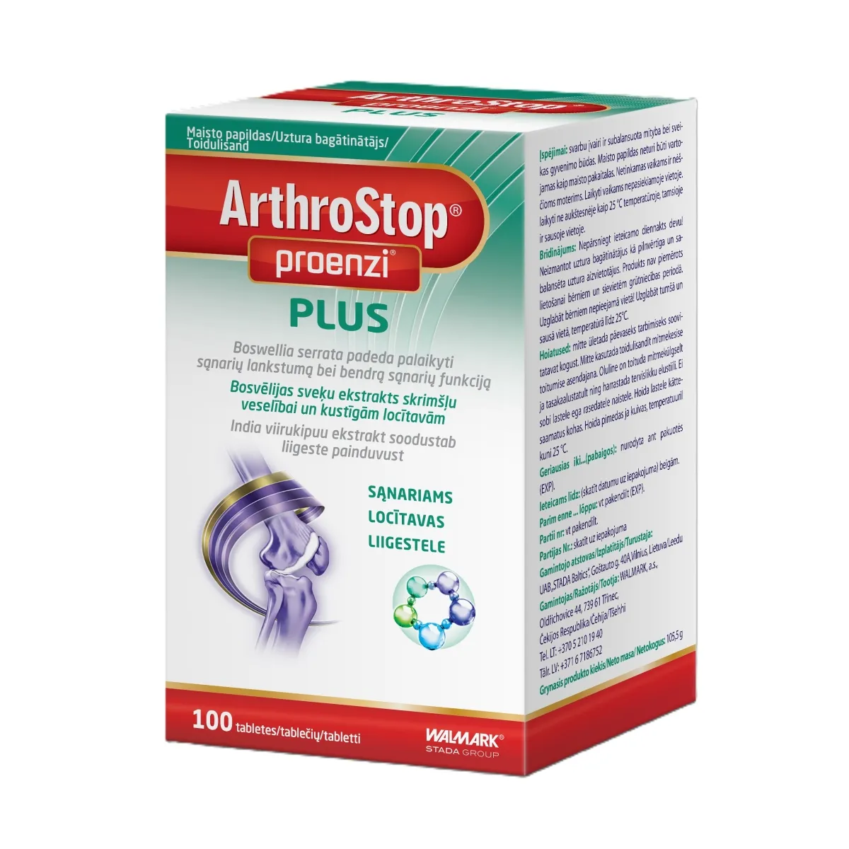 ARTHROSTOP PROENZI PLUS (kompleksas sąnariams), 100 tablečių -  1