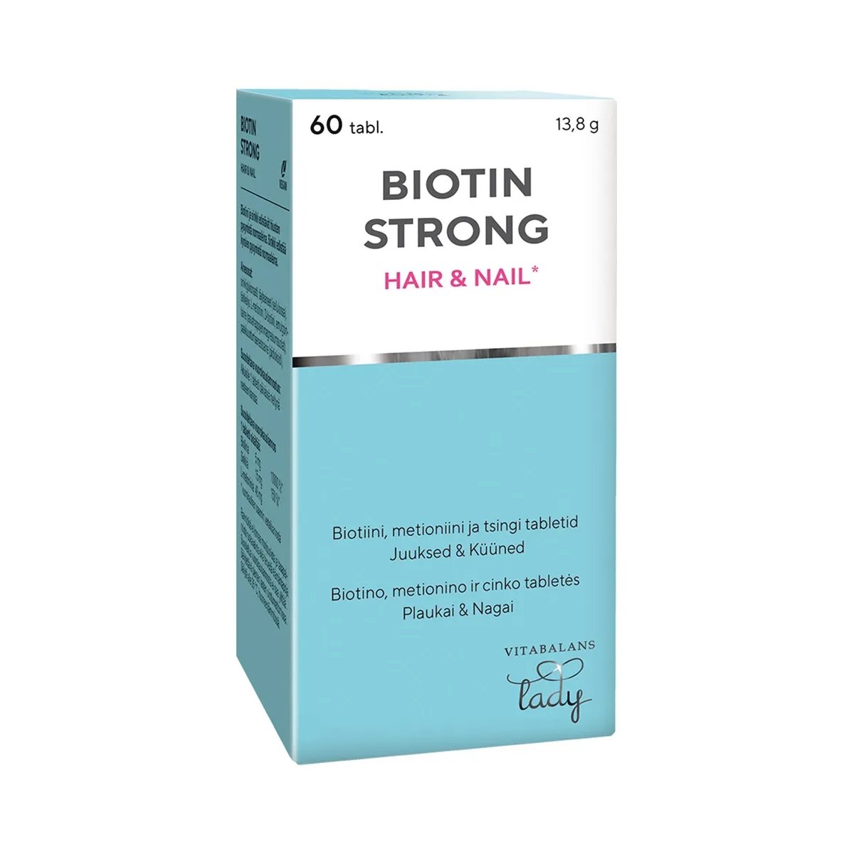 VITABALANS LADY BIOTIN STRONG HAIR & NAIL, 60 tablečių - 