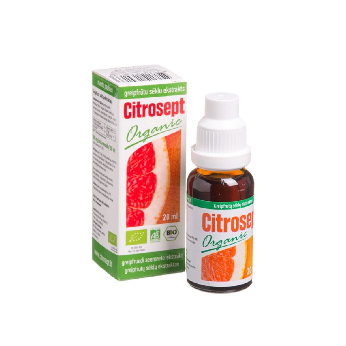 CITROSEPT ORGANIC greipfrutų sėklų ekstraktas, 20ml - 