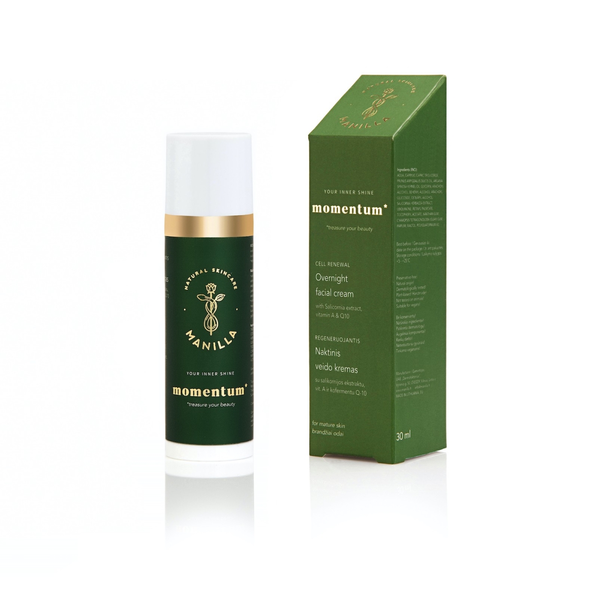 MANILLA naktinis veido kremas MOMENTUM, 30ml - 