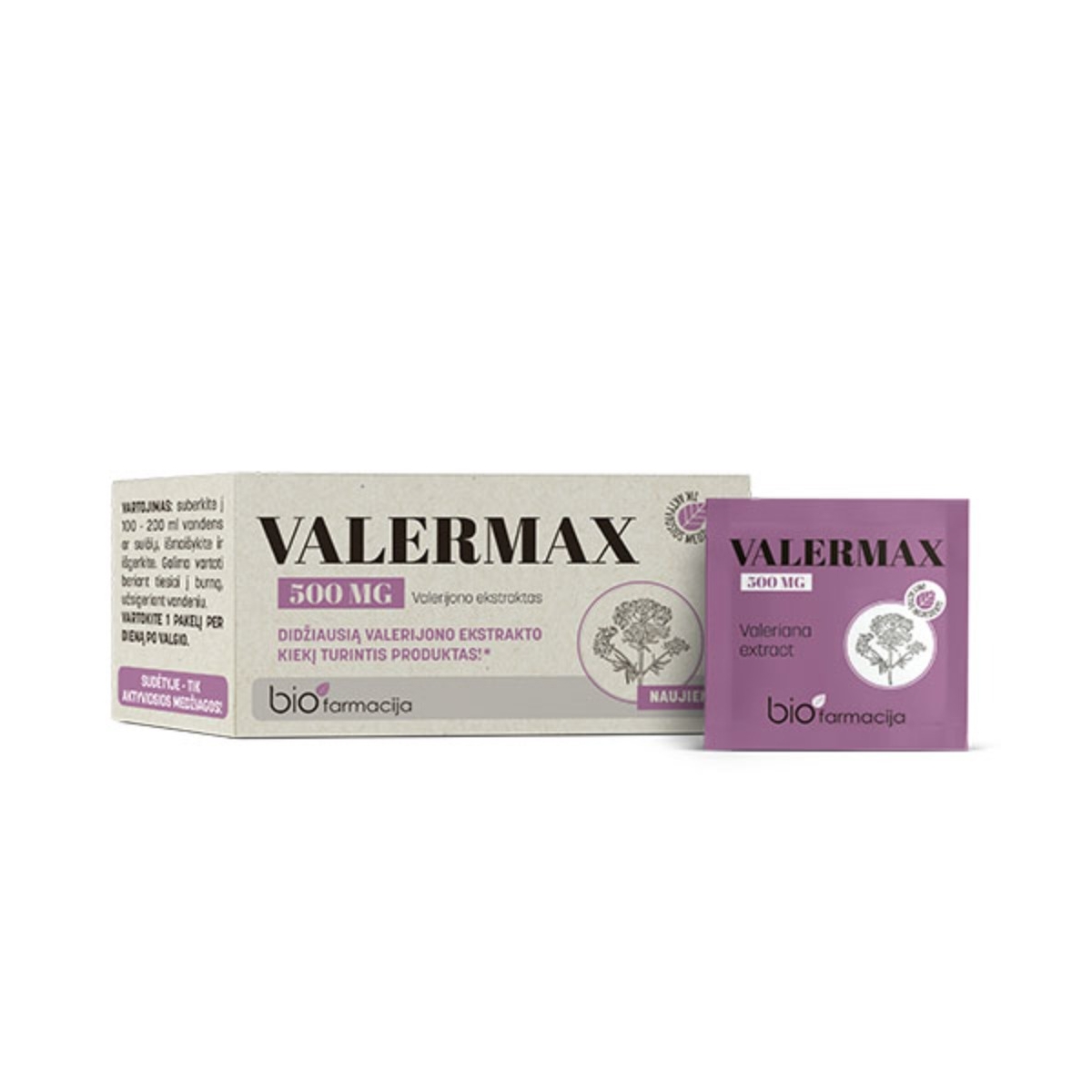 VALERMAX 500mg pakeliai, N28 - 