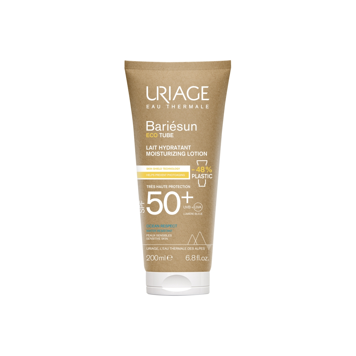 Uriage drėkinamasis pienelis, veidui ir kūnui Bariesun SPF50+, 200ml - 