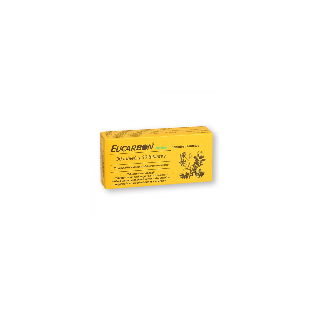 Eucarbon Herbal 105mg/25mg/180mg tabletės N30 - 