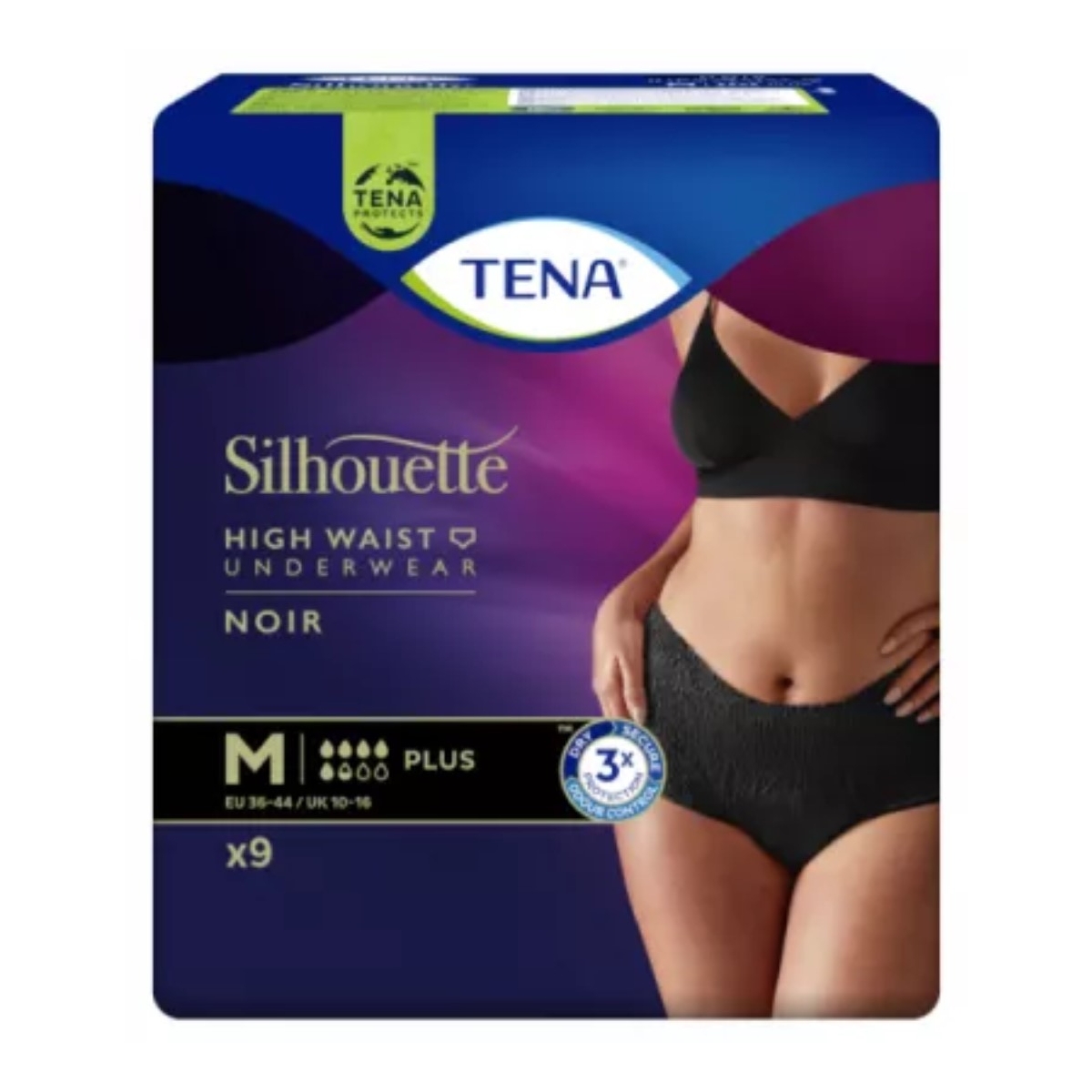 TENA sauskelnės kelnaitės SILHOUETTE NOIR PLUS, M dydis, N9 - 