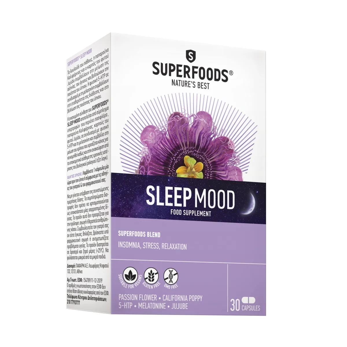 SUPERFOODS kapsulės SLEEPMOOD, N30 - 