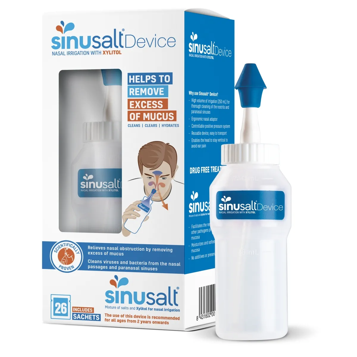 SinuSalt nosies plovimo prietaisas 250ml - 