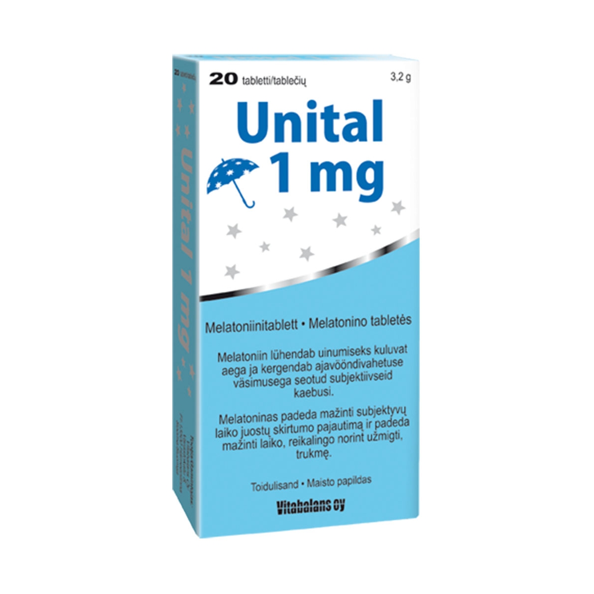 VITABALANS UNITAL 1mg tabletės N20 - 