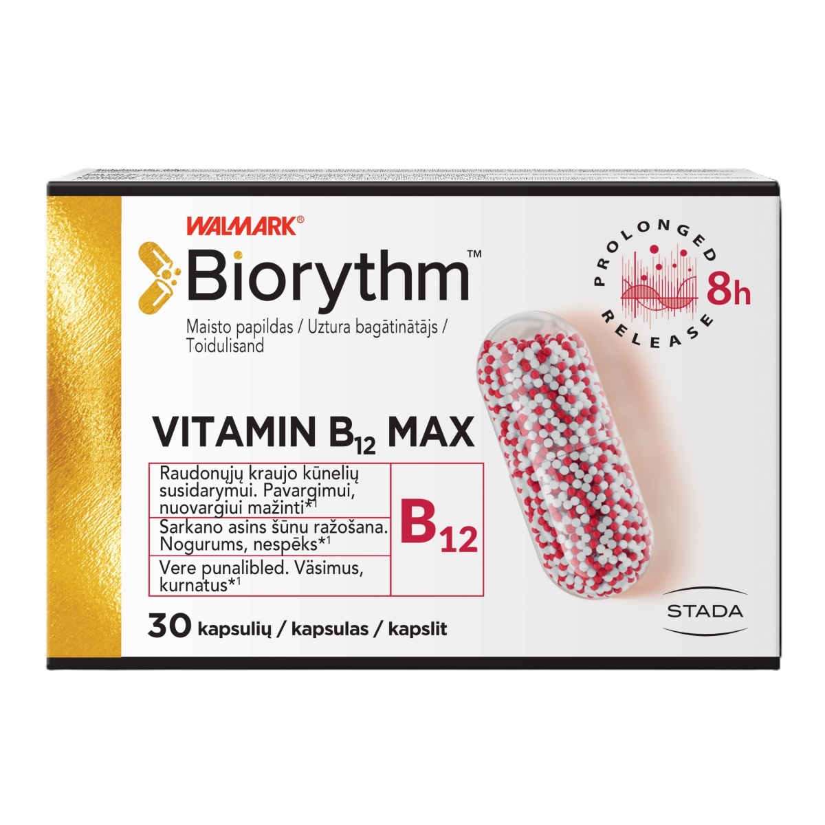 Biorythm Vitaminas B12 Max 30 kapsulių -  1