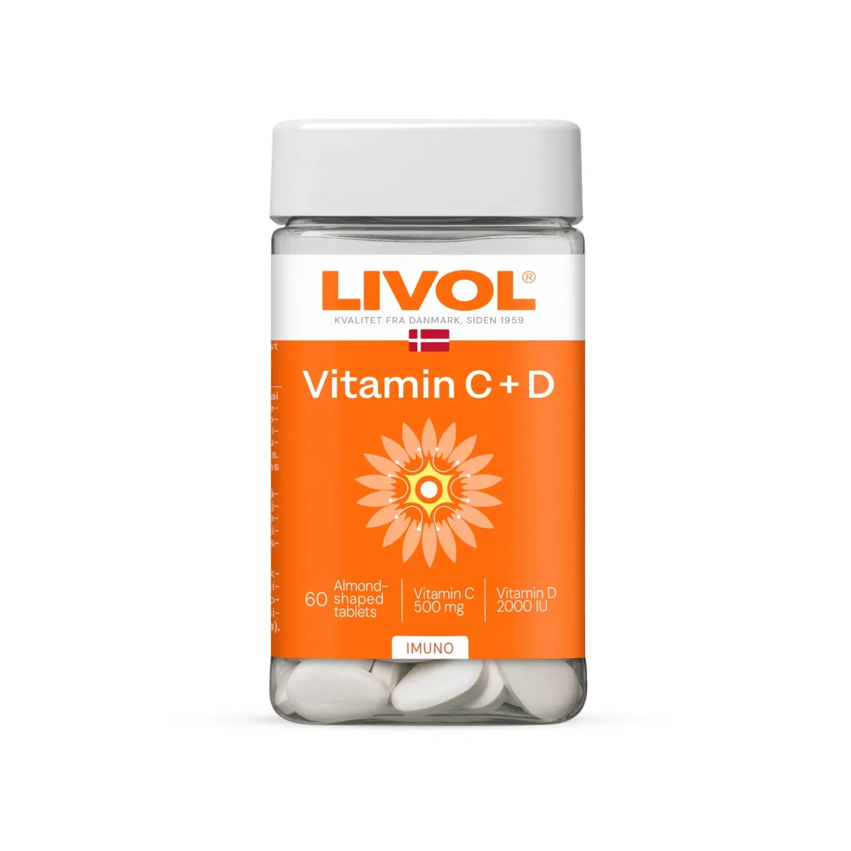 LIVOL EXTRA Vitaminai C + D, 60 tabl. - 