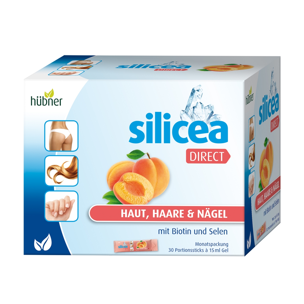HUBNER ORIGINAL abrikosų skonio SILICEA® DIRECT, 15ml x N30 - 