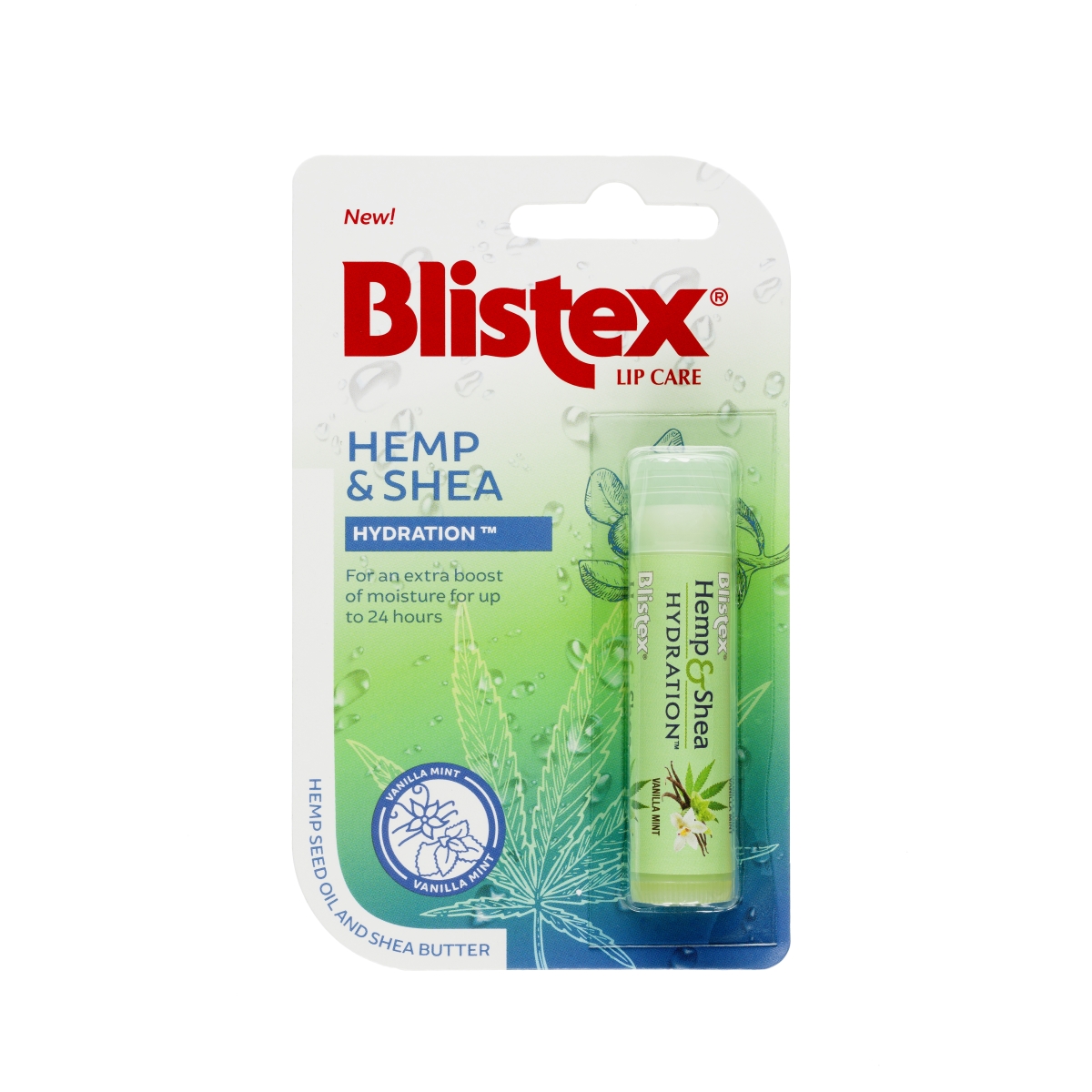 BLISTEX drėkinantis lūpų balzamas HEMP&SHEA, 4.25g - 