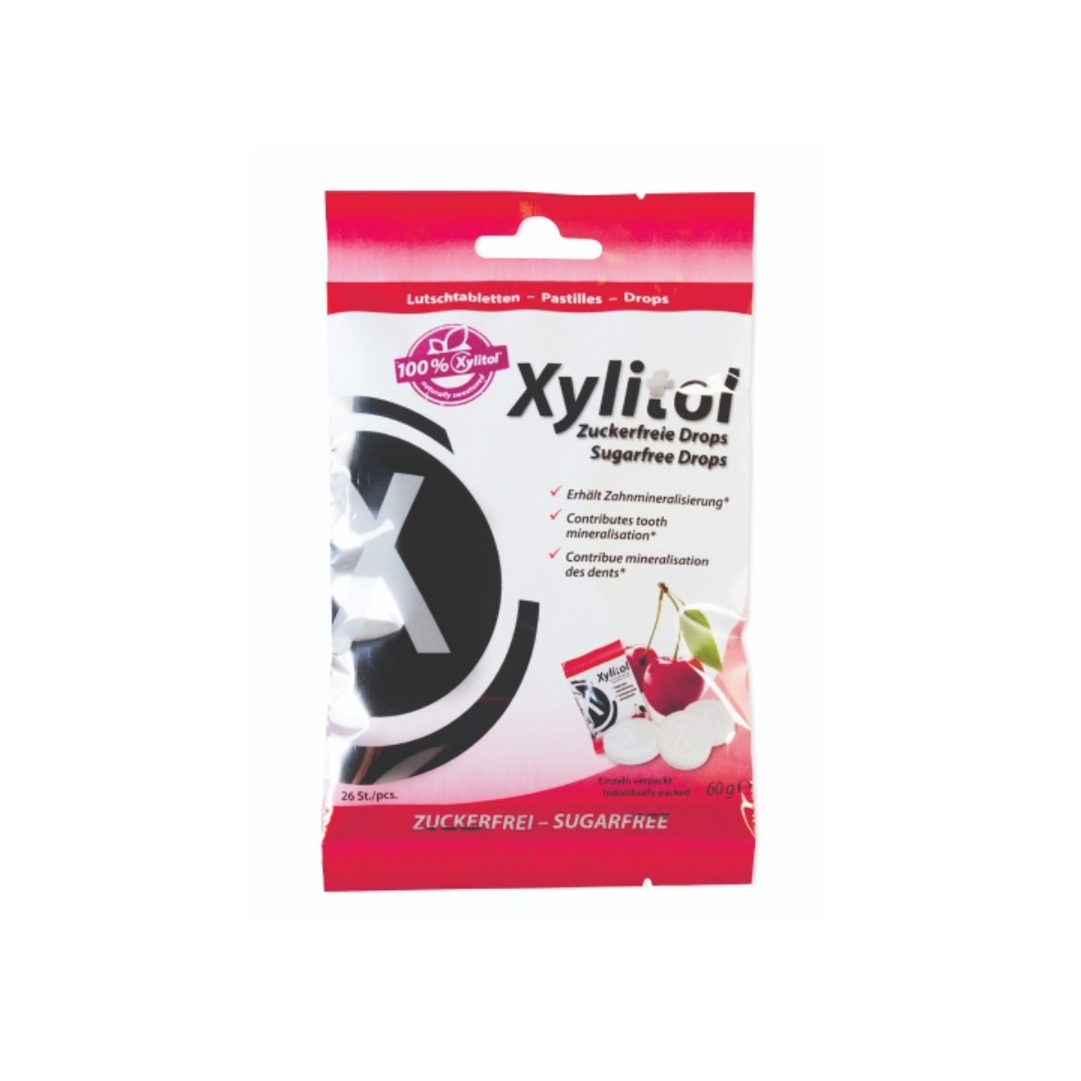 XYLITOL pastilės su ksilitoliu, vyšnių skonio, N26 - 