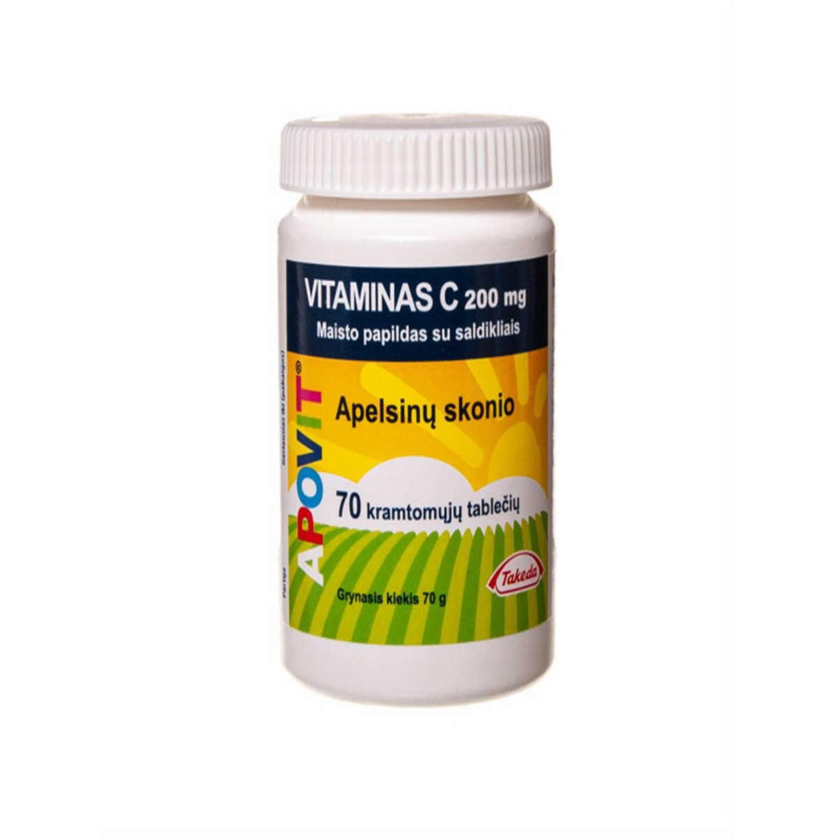 APOVIT vitaminas C 200mg kramtomosios tabletės, N70 - 