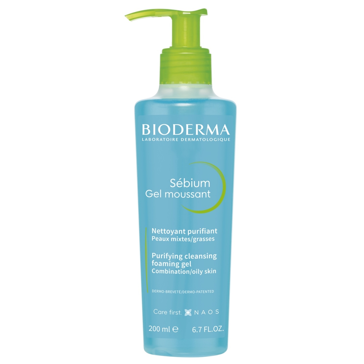 BIODERMA riebios ir mišrios odos prausiklis SEBIUM GEL MOUSSANT, 200ml - 