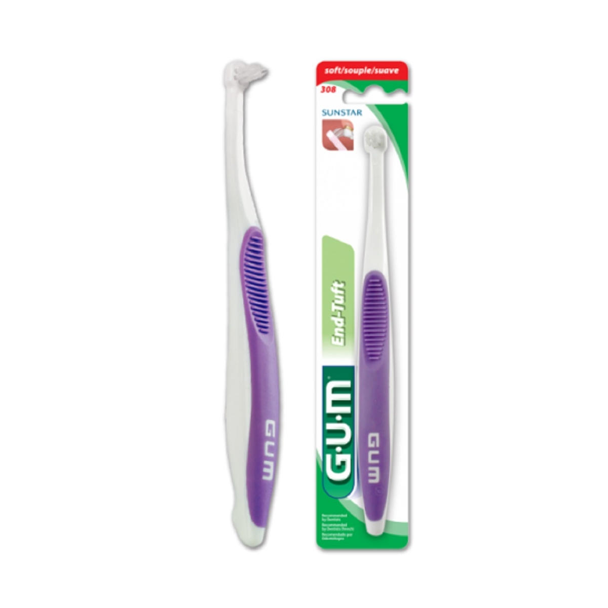 G.U.M. vieno danties šepetėlis END-TUFT TAPERED TRIM, N1 - 