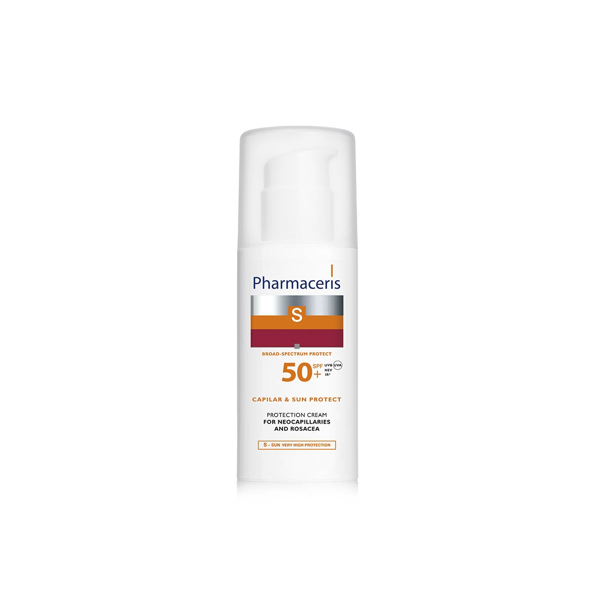 PHARMACERIS S, Apsauginis veido kremas CAPILAR&SUN, SPF50+, 50ml - 