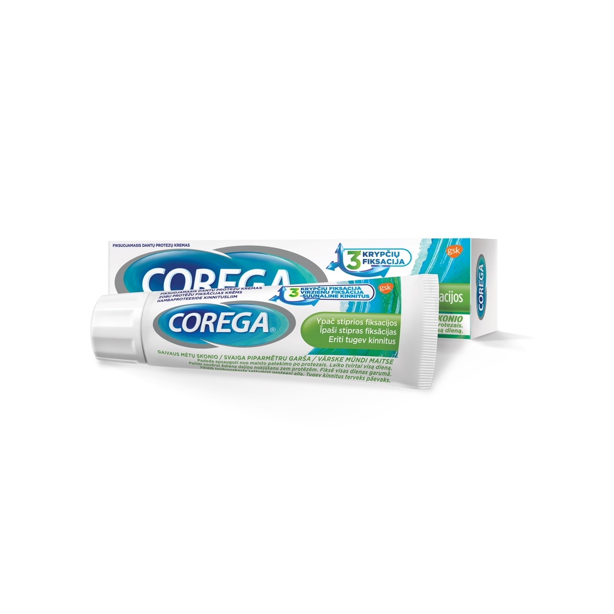COREGA fiksuojamasis ypač gaivus dantų protezų kremas, 40g - 