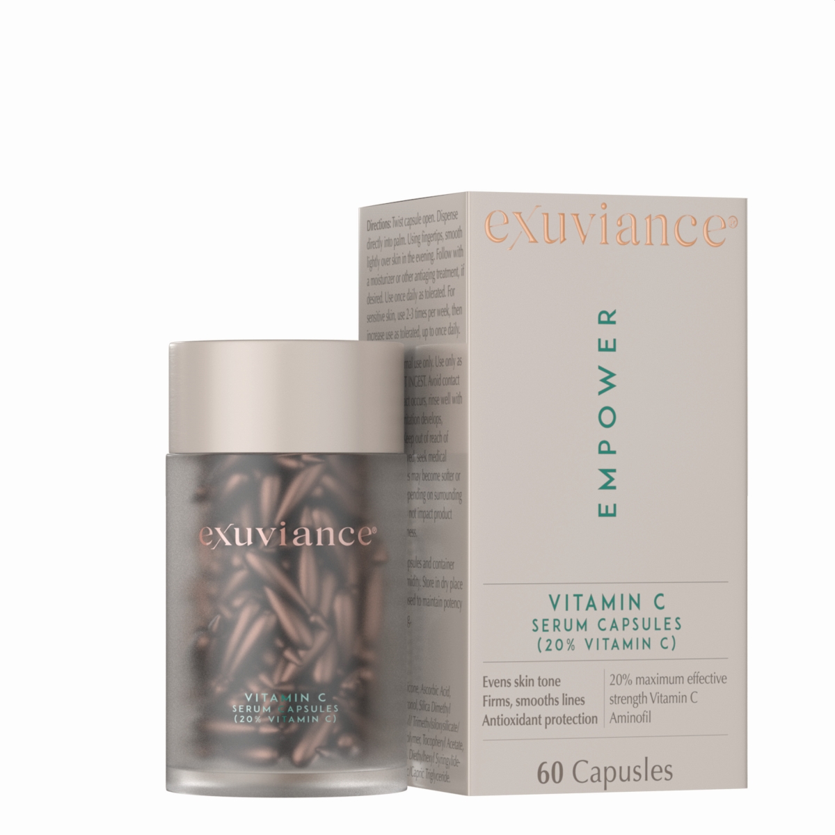 EXUVIANCE vitamino C veido serumas EMPOWER, 60 kapsulių - 