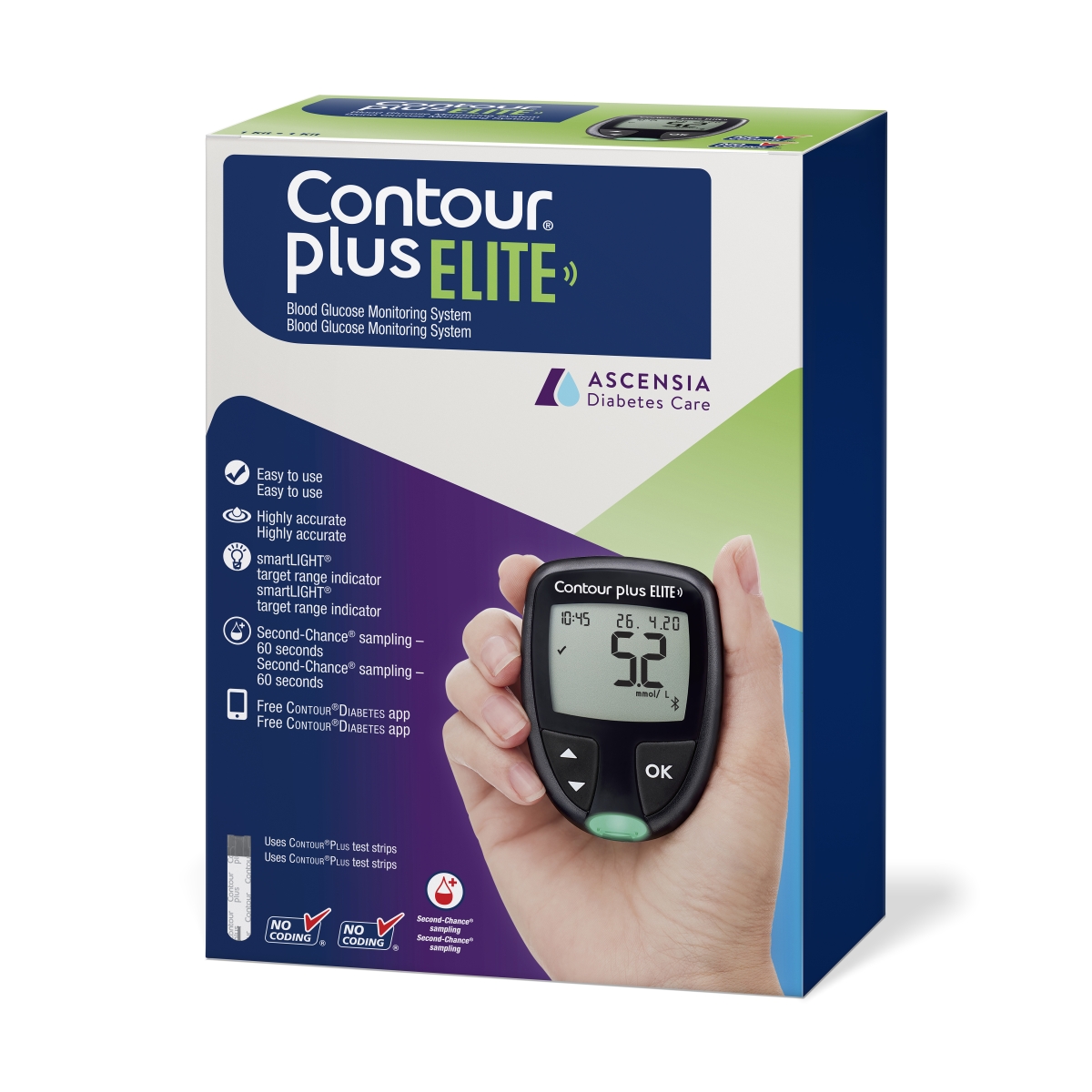 CONTOUR gliukozės kiekio kraujyje stebėjimo sistema PLUS ELITE, N1 - 