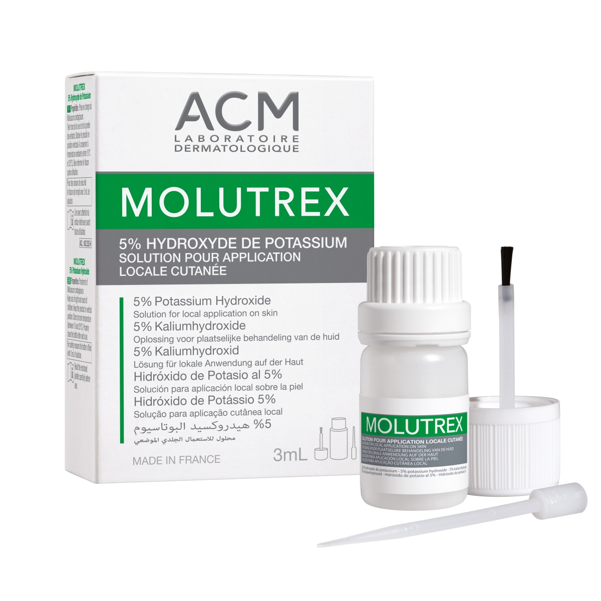 ACM MOLUTREX 5%, odos tirpalas, 3 ml - 