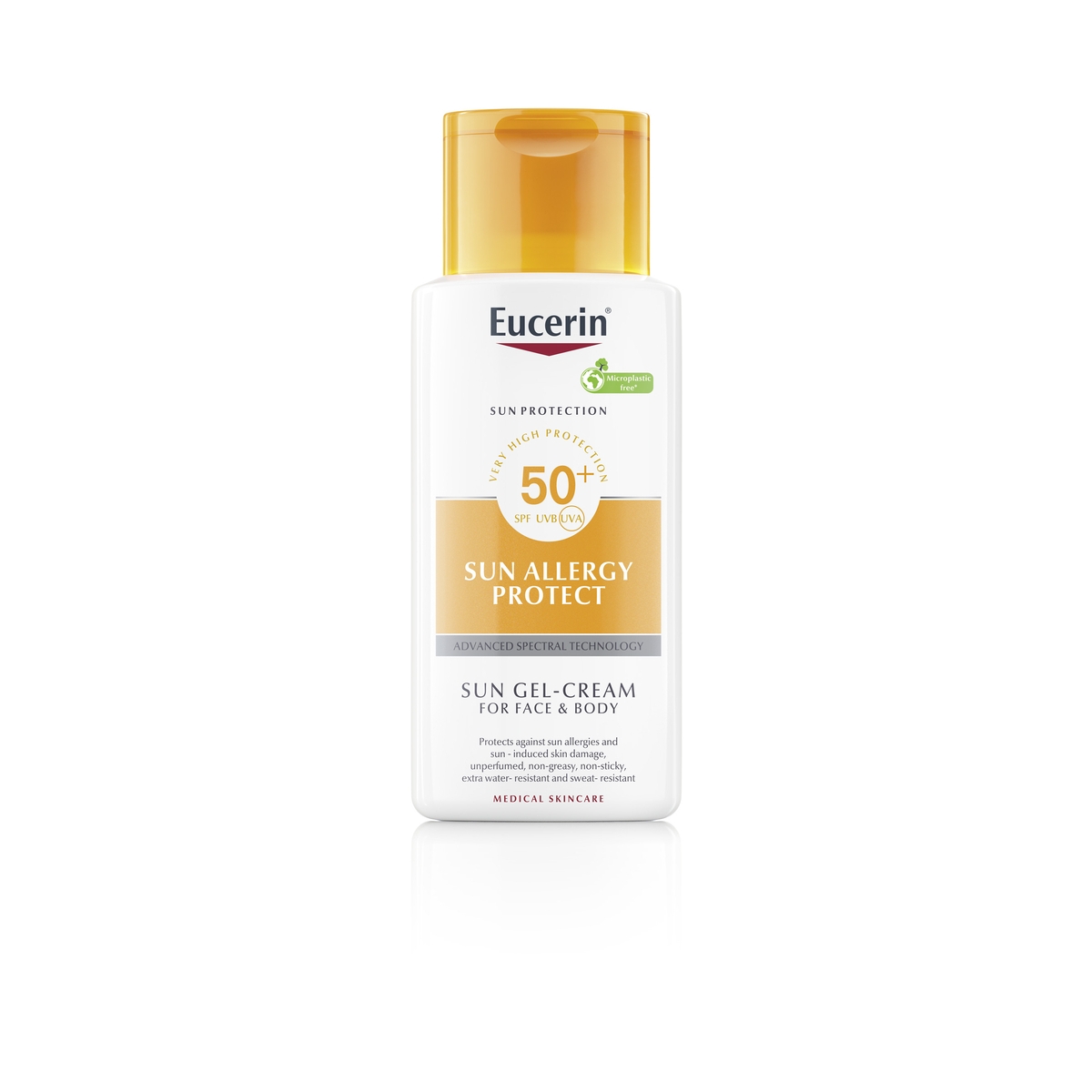 EUCERIN nuo alergijos saulei apsaugantis kreminis gelis SPF 50, 150ml - 