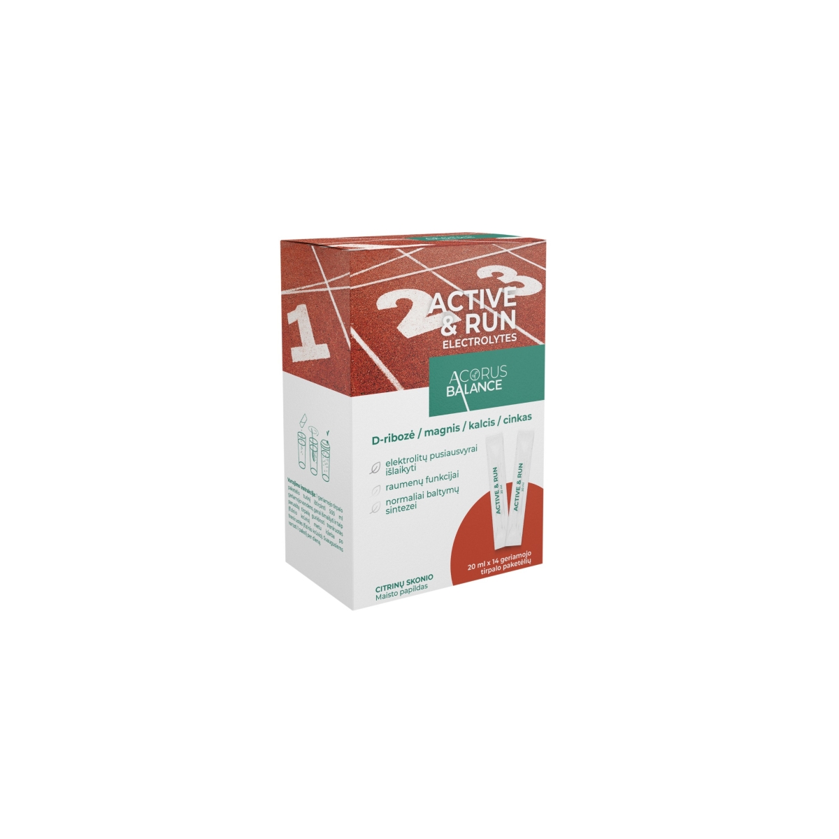 ACORUS BALANCE elektrolitai ACTIVE & RUN ELECTROLYTES, 20ml x N14 - 