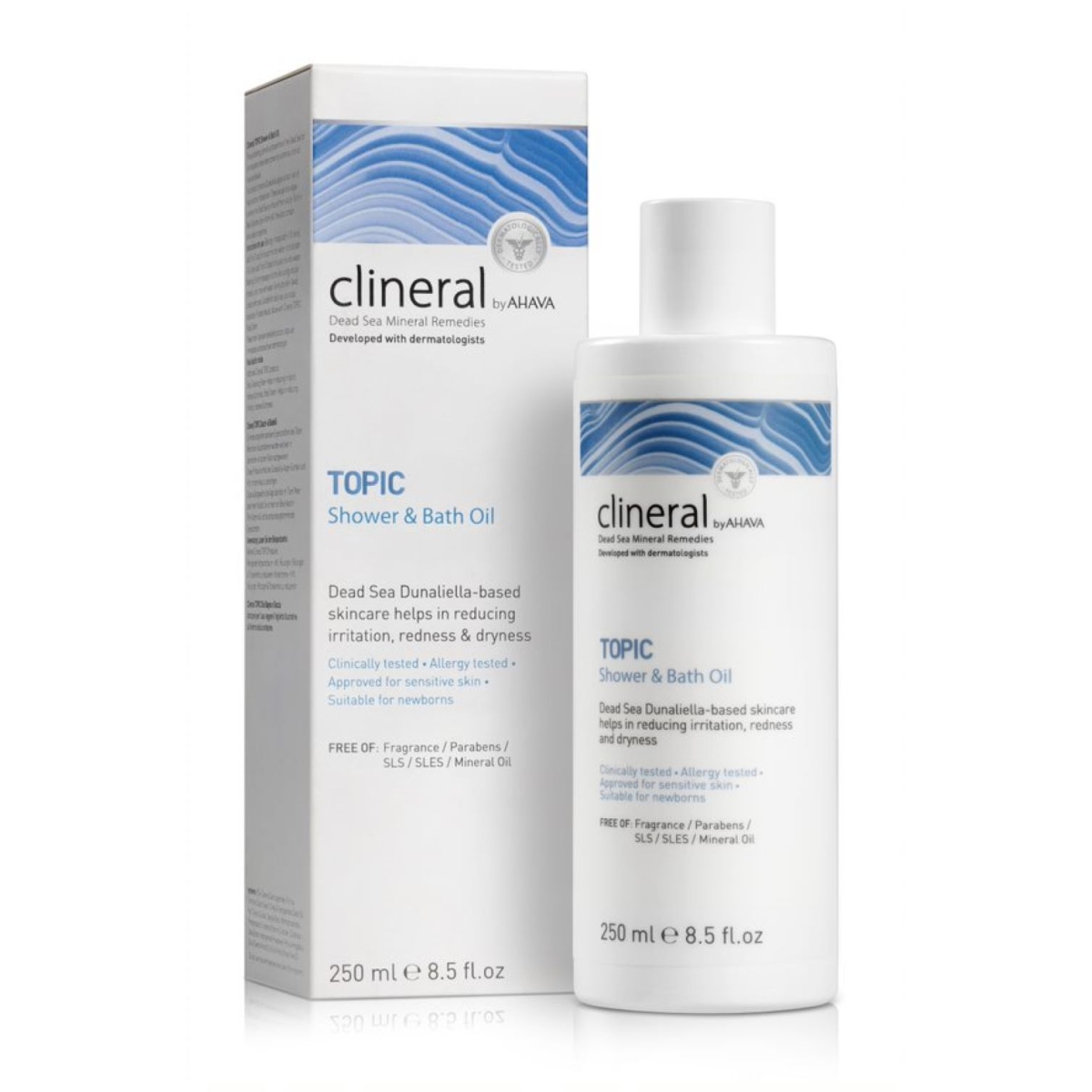 CLINERAL BY AHAVA dušo ir vonios aliejus TOPIC, 250ml - 