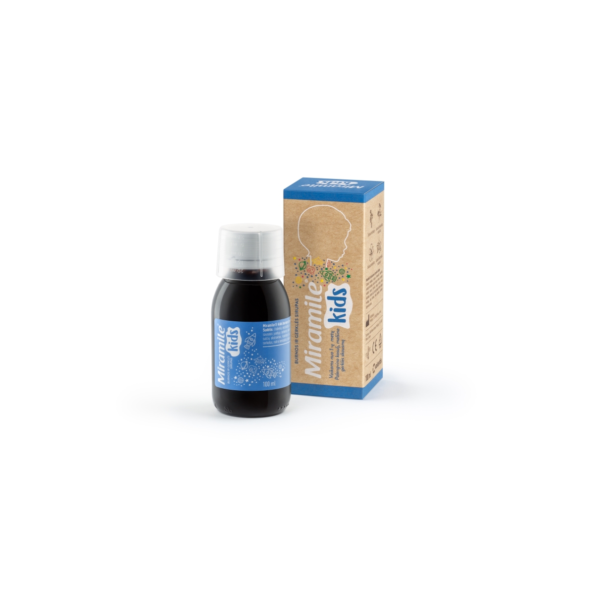 MIRAMILE burnos ir gerklės sirupas vaikams KIDS, nuo 1 metų, 100ml - 