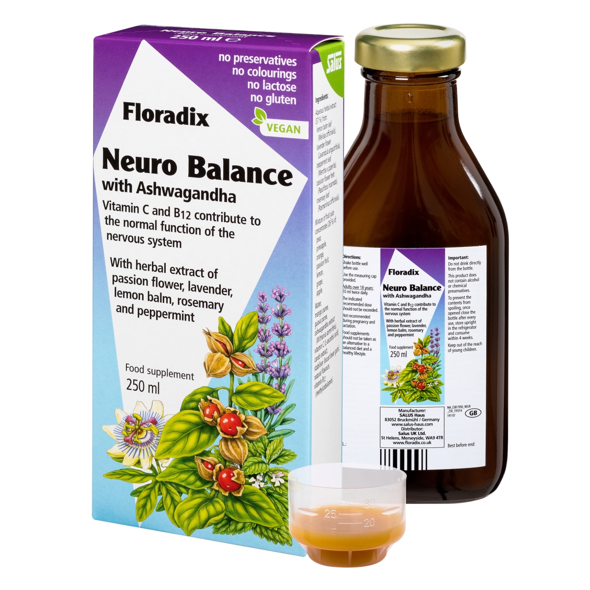 FLORADIX skysta formulė su ašvaganda NEURO BALANCE, 250ml - 