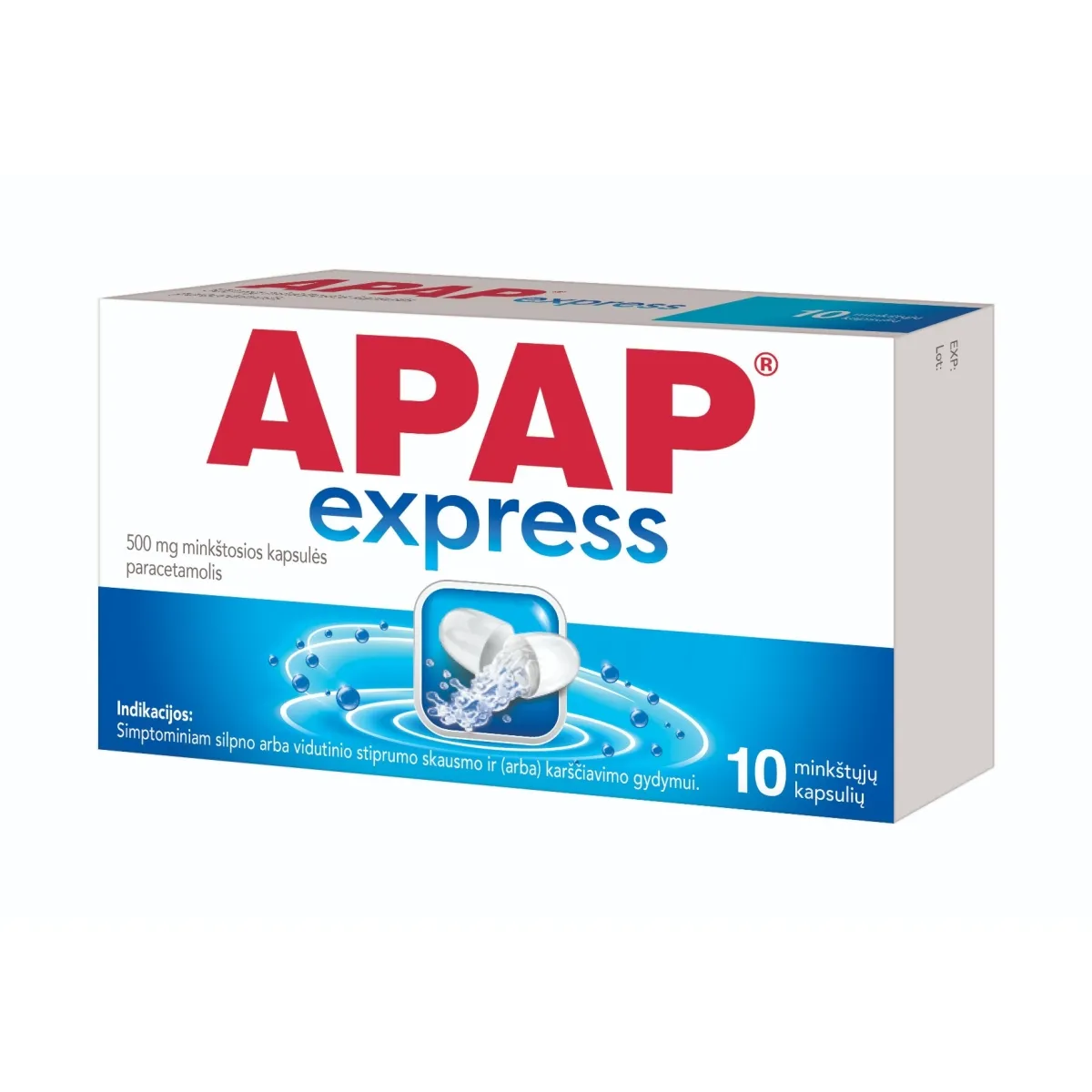 APAP express 500mg minkštosios kapsulės N10 - 