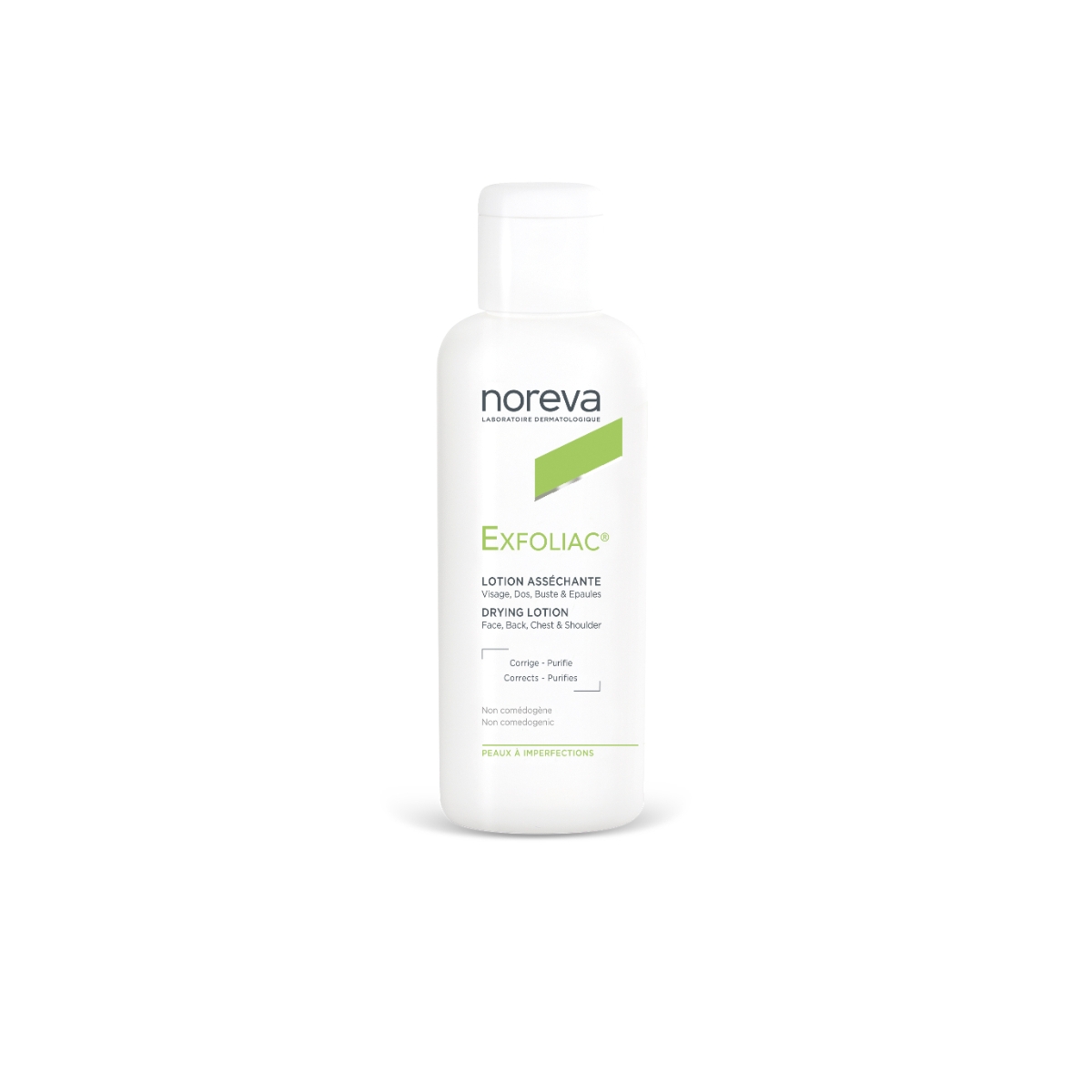 NOREVA veido, nugaros ir krūtinės odos losjonas EXFOLIAC, 125ml - 