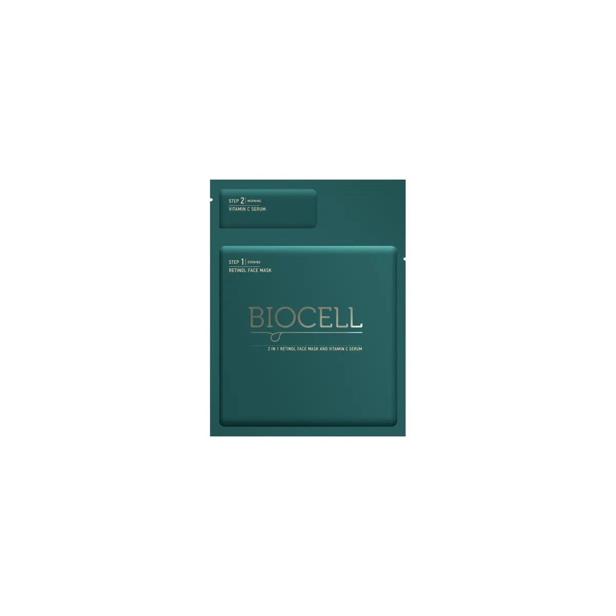 BIOCELL 2 in 1 retinolio veido kaukė ir vitamino C serumas, N1 - 