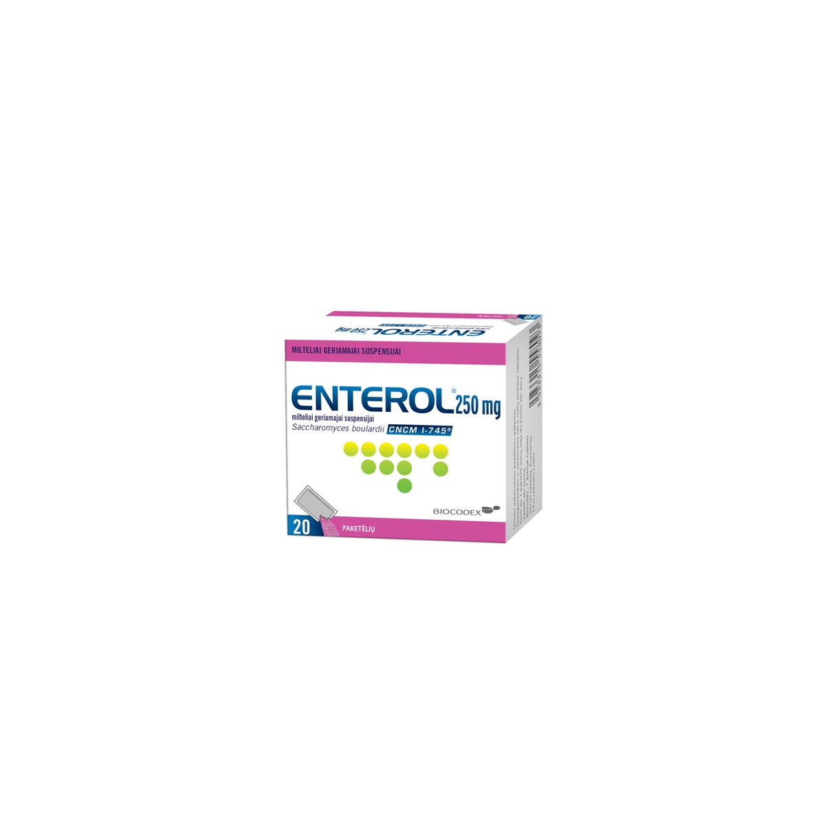 Enterol 250mg milteliai geriamajai suspensijai pakeliuose N20 - 